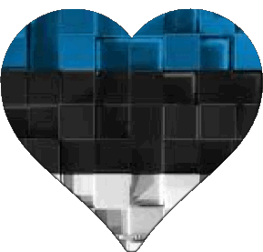 Heart Estonia Europe Flags 