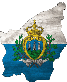 Karte San Marino Europa Fahnen 