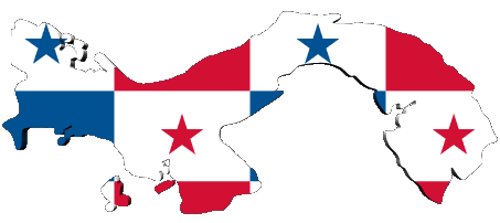 Karte Panama Amerika Fahnen 