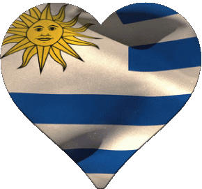 Heart Uruguay America Flags 