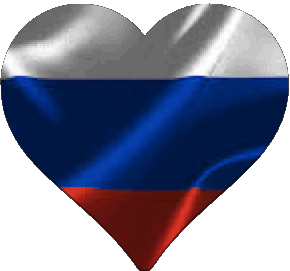 Coeur Russie Europe Drapeaux 