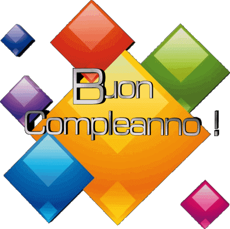 014 Sfondo trasparente Astratto - Geometrico Buon Compleanno Italiano Messagi 