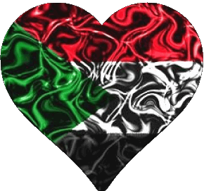 Corazón Sudán África Banderas 