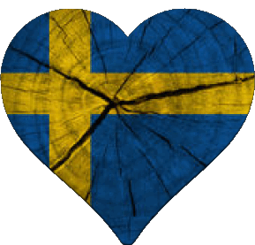 Heart Sweden Europe Flags 