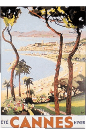 Cannes-Cannes France Cote d Azur Retro Poster - Orte Humor -  Fun 