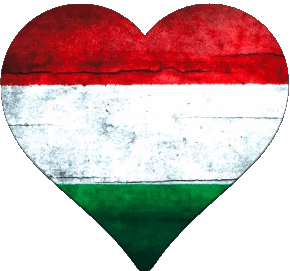 Coeur Hongrie Europe Drapeaux 