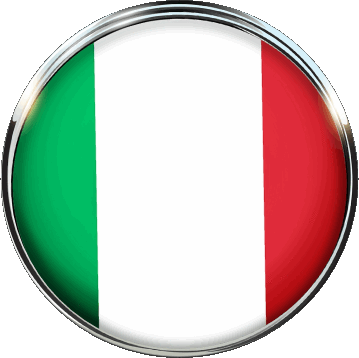 Round National Italy Europe Flags 