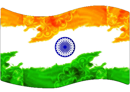 Rectangle Inde Asie Drapeaux 