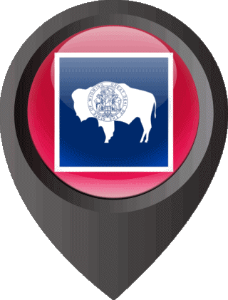 Location Pin Wyoming U.S.A - States America Flags 