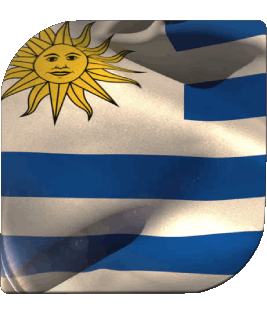 Square Uruguay America Flags 