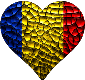 Corazón Rumania Europa Banderas 