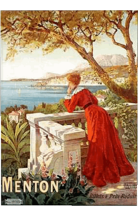 Menton-Menton France Cote d Azur Carteles retro - Lugares Humor - Fun 