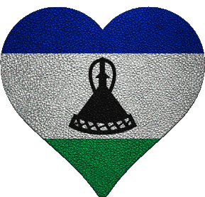 Corazón Lesoto África Banderas 