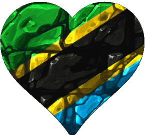 Coeur Tanzania África Banderas 