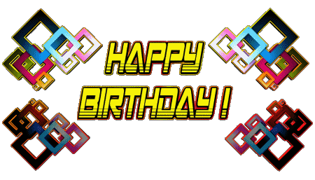 003 Fondo transparente Abstract - Geometric Happy Birthday Inglés Mensajes 