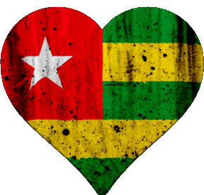 Heart Togo Africa Flags 