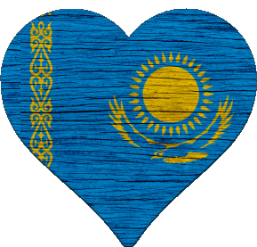 Corazón Kazajstán Asia Banderas 