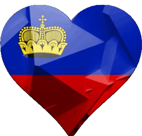 Coeur Liechtenstein Europe Drapeaux 