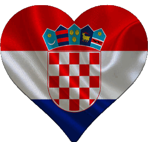 Coeur Croatie Europe Drapeaux 