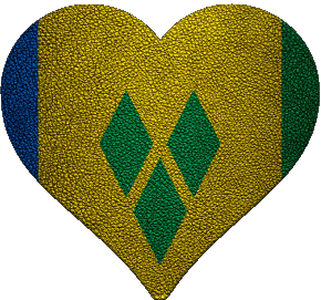 Coeur St. Vincent und die Grenadinen Amerika Fahnen 