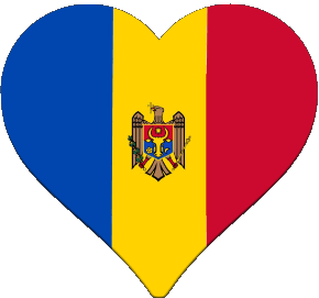 Cuore Moldova Europa Bandiere 
