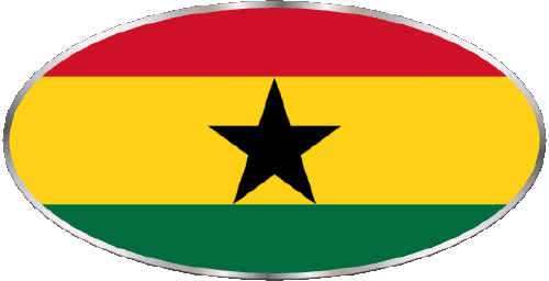 Oval Ghana África Banderas 