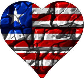 Corazón Liberia África Banderas 