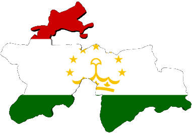 Carte Tadjikistan Asie Drapeaux 