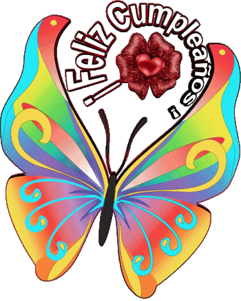 003 Fond Transparent Mariposas Feliz Cumpleaños Espagnol Messages 
