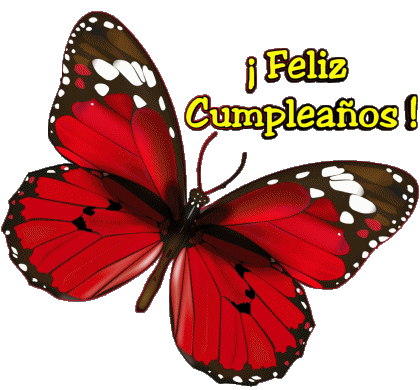 004 Sfondo trasparente Mariposas Feliz Cumpleaños Spagnolo Messagi 