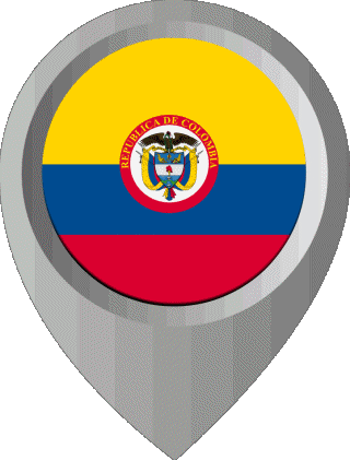 Epingle de Localisation Colombie Amériques Drapeaux 