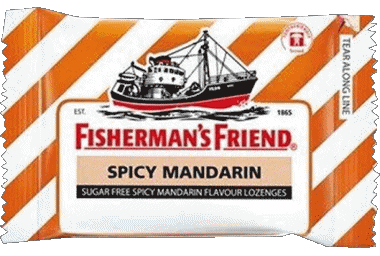 Spicy Mandarin-Spicy Mandarin Fisherman's Friend Bonbons Nourriture 