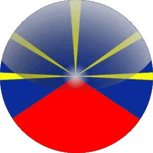 Rond La Réunion D.O.M - T.O.M France Drapeaux 