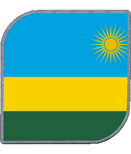 Carré Rwanda Afrique Drapeaux 