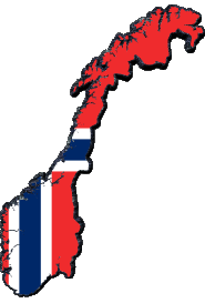 Karte Norwegen Europa Fahnen 