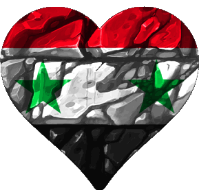 Cuore Siria Asia Bandiere 