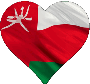 Coeur Oman Asie Drapeaux 