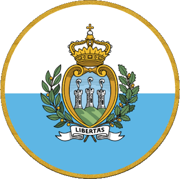 Round San Marino Europe Flags 