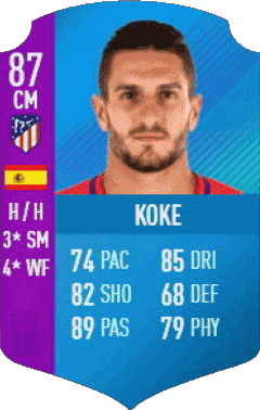 Jorge Resurrección - Koke Espagne F I F A - Joueurs Cartes Jeux Vidéo Multi Média 