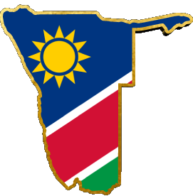 Mapa Namibia África Banderas 