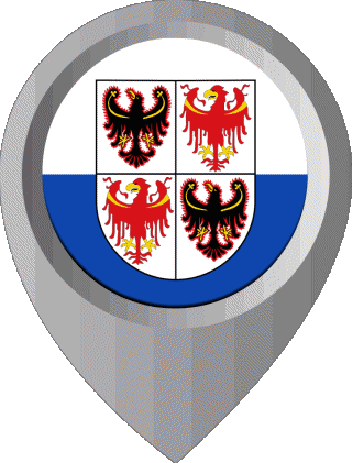 Marcador de ubicación Trentino-Alto Adige Italia Europa Banderas 