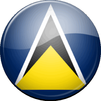 Round St. Lucia America Flags 