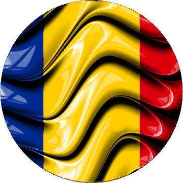 Round Romania Europe Flags 