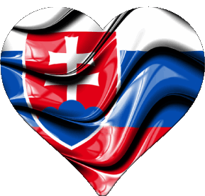 Herz Slowakei Europa Fahnen 