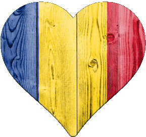 Heart Romania Europe Flags 