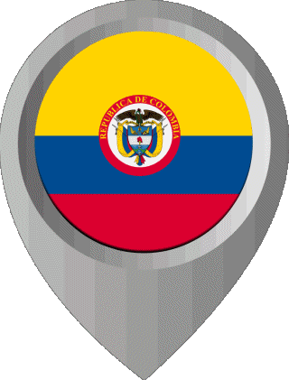 Marcador de ubicación Colombia América Banderas 