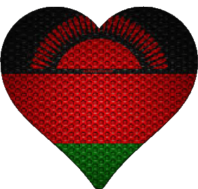 Herz Malawi Afrika Fahnen 