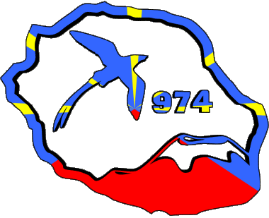 Mapa La Réunion D.O.M - T.O.M Francia Banderas 