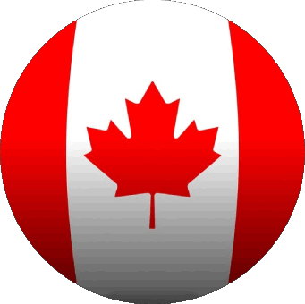 Round Canada America Flags 