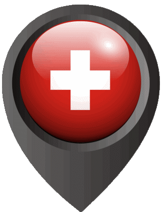 Epingle de Localisation Suisse Europe Drapeaux 